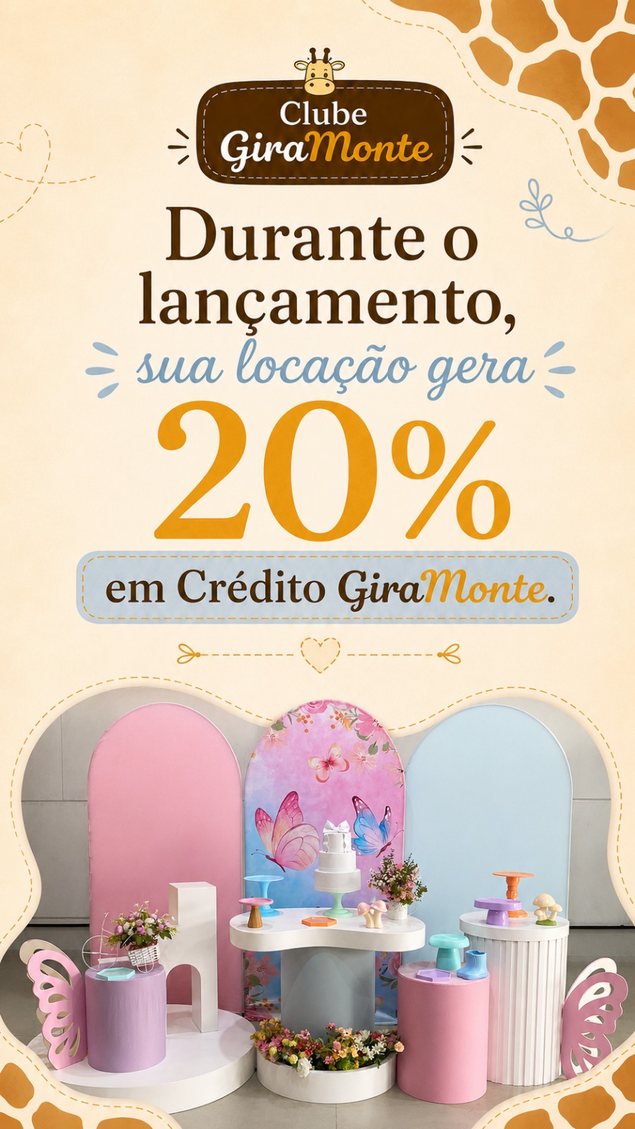 Durante o lançamento, sua locação gera 20% em Crédito GiraMonte