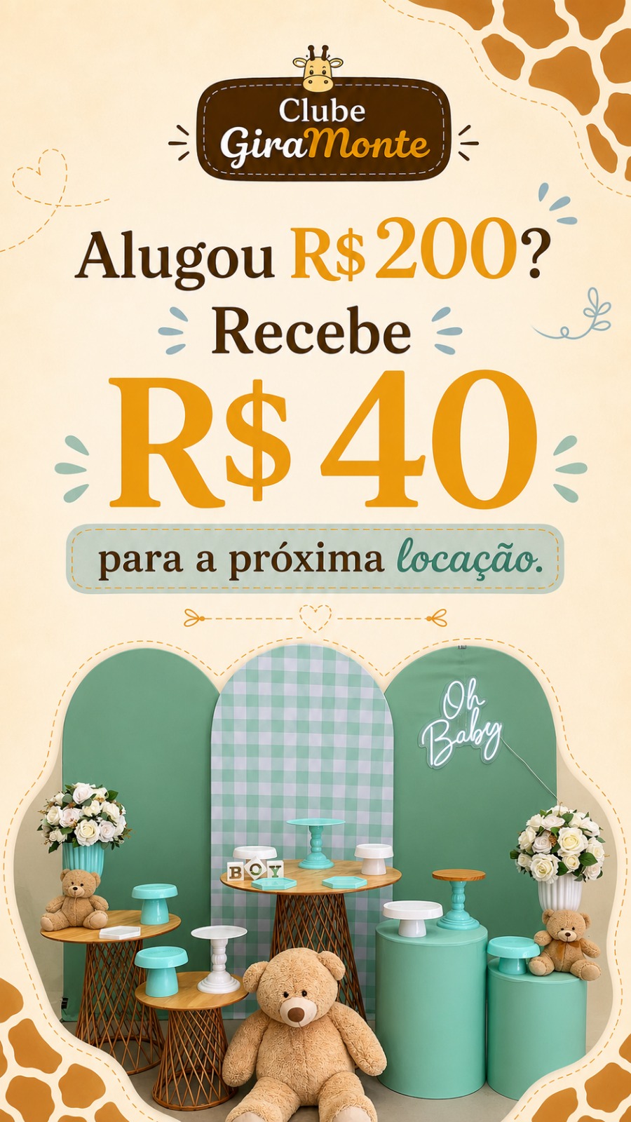 Alugou R$200? Recebe R$40 para a próxima locação